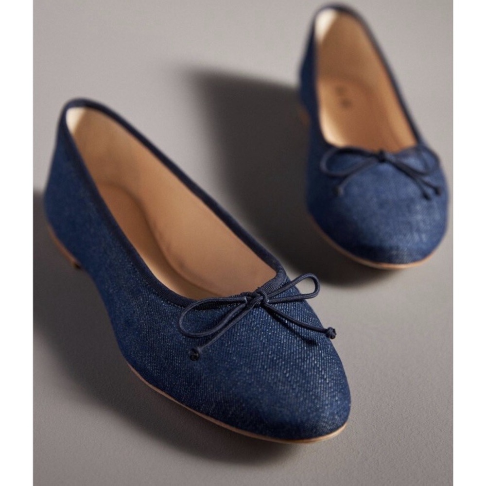 Maeve The Sabine Denim Ballet Flats 9 40 - Picture 2 of 7